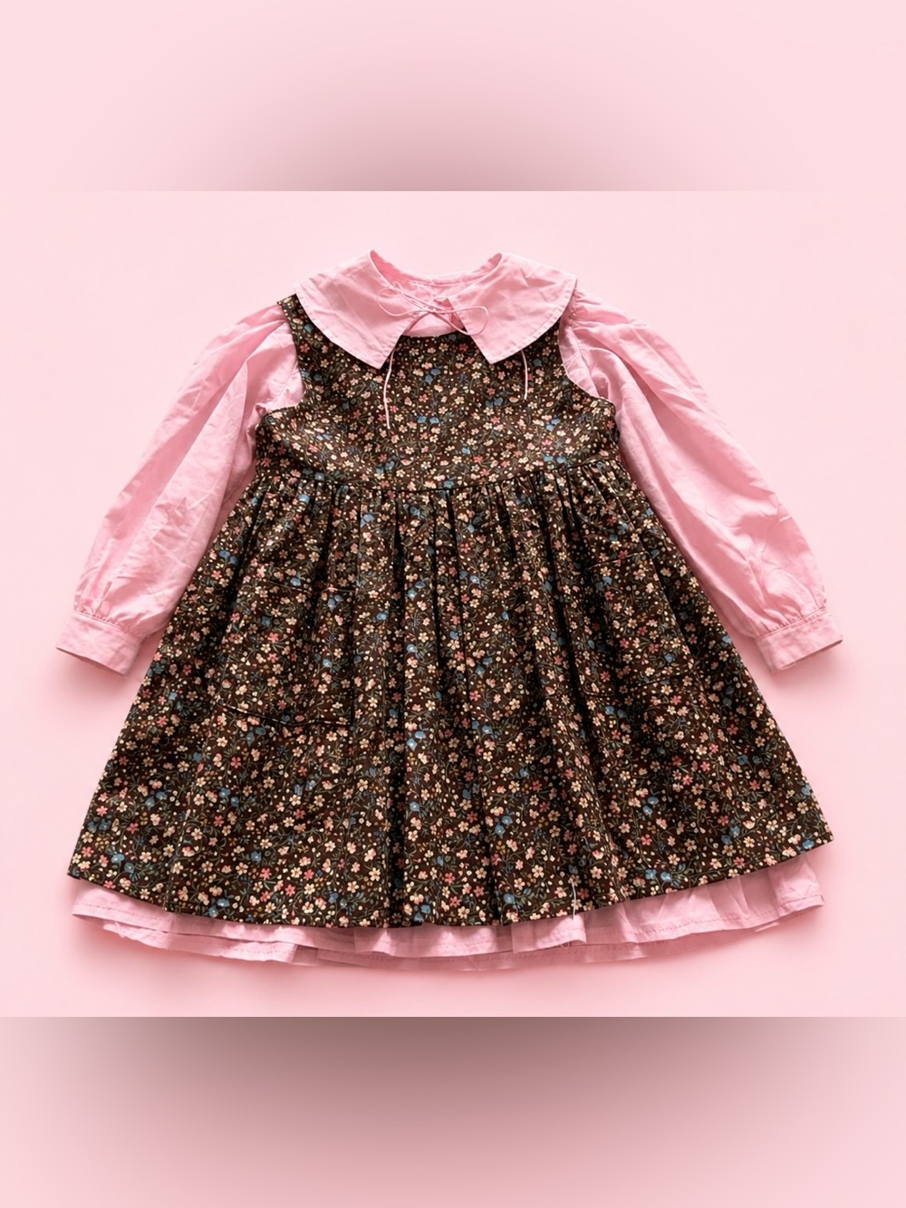Vintage Floral Pinafore Dress